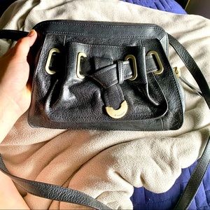 B. Makowsky black leather handbag crossbody